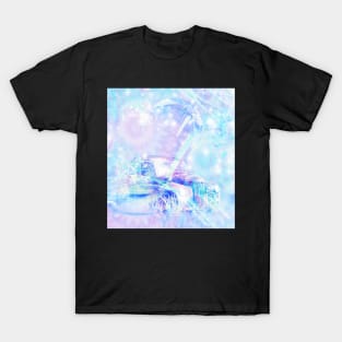 Old car in pink and blue space T-Shirt